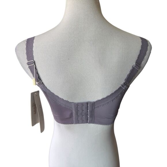 NWT Womens Fineying Ruched Chiffon and Floral Lace Full Coverage Bra - Sz 36D - Picture 2 of 2